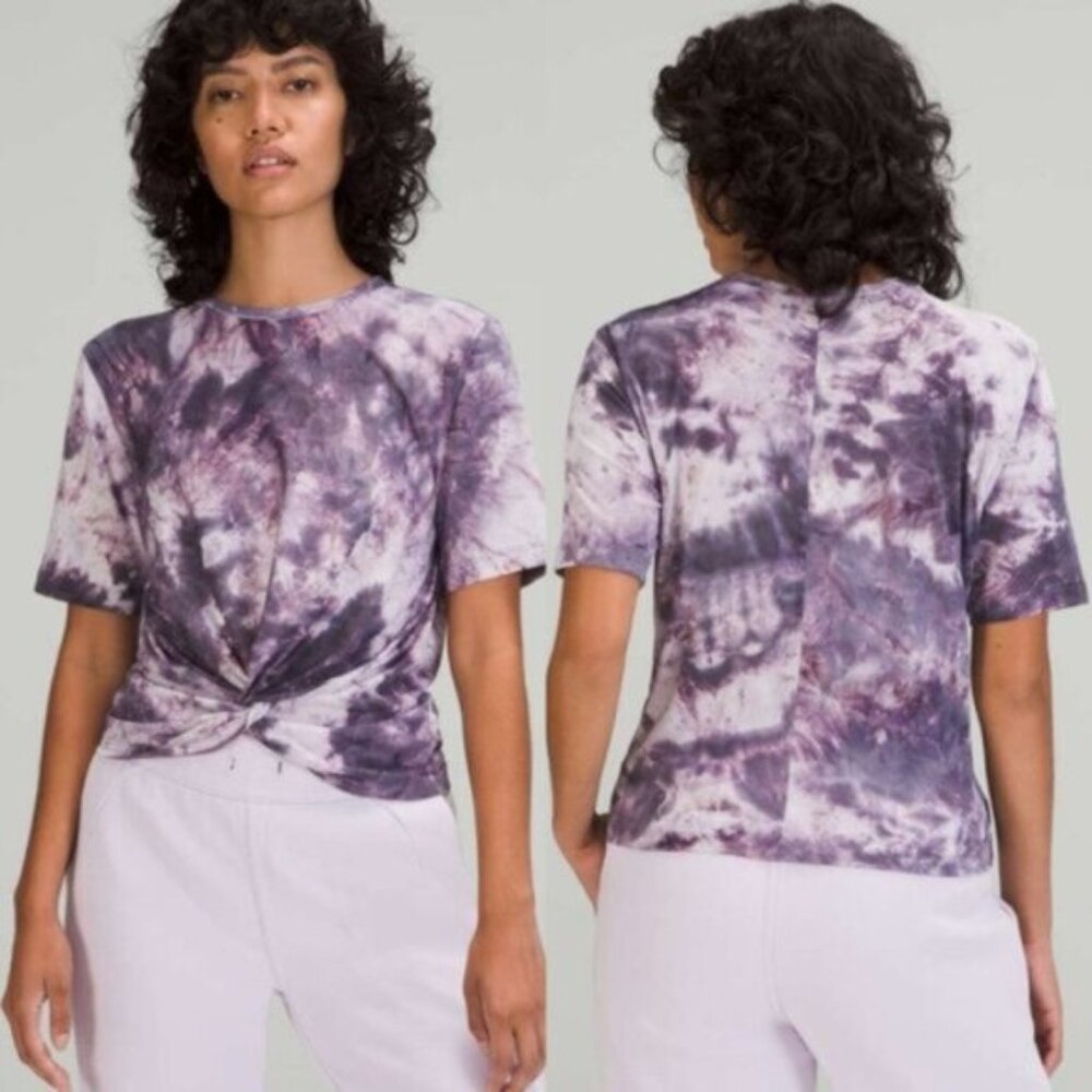 Lululemon Crescent Tee Diamond Dye Glacier Grey Moonwalk Purple
